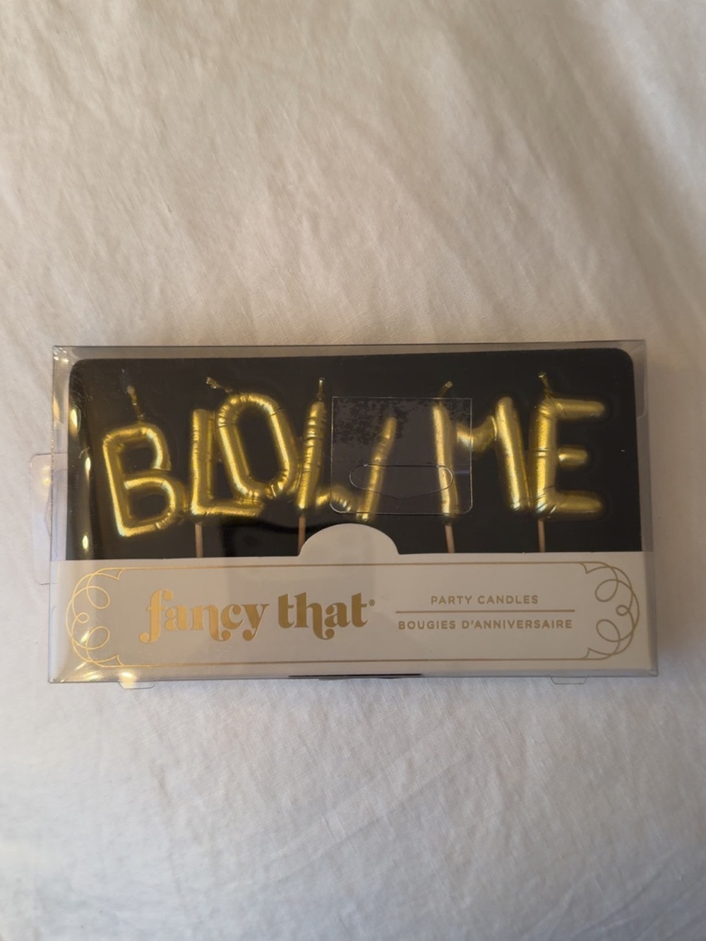 Gold 'Blow Me' Party Candles